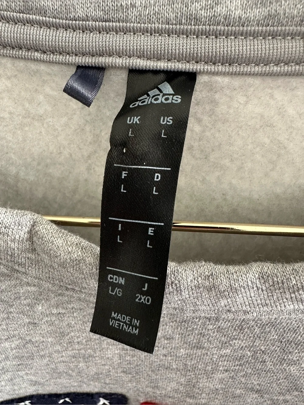ADIDAS Large Americana 250th Anniversary USA Flag Gray Crewneck Sweatshirt Sport